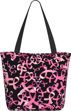 AOOEDM Pink Ribbons Breast Cancer Awareness Ladies Shopping Bag 13x11x7in.The Perfect ValentineS Day Gift.It Is The Best ValentineS Day Gift For Mom, Daughte