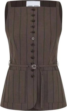 Sams&oslash;e & Sams&oslash;e Sahelly Vest 16178 - Dames - Bodywarmers - Bruin - L - Polyester - Jassen