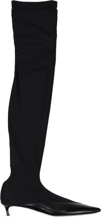 Givenchy Damens Oberschenkelhohe Stiefel Stoff Schwarz