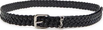 Saint Laurent Braided Leather Belt - Black - 105 (XL)