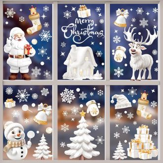 OEM 90 Pegatinas Navide&ntilde;as De Pvc Removibles Para Ventanas, Decoraci&oacute;n Est&aacute;tica Para Interiores De Escaparates