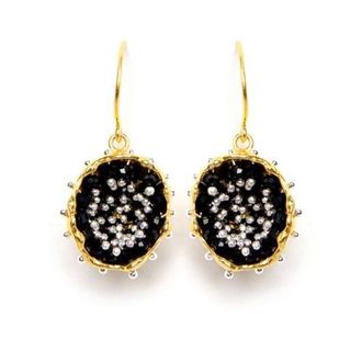 Esin Akan Dance of Stamens Medium Earring, Gold Plated Hollow Bezel with Black Spinel at Nordstrom