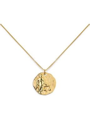 Monica Vinader Zodiac Charm Pendant Necklace in 18K Gold Libra at Nordstrom