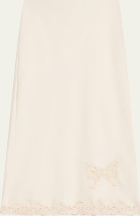 LoveShackFancy Avelaine Satin Midi Skirt