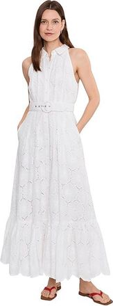 Vince Camuto Collared Sleeveless Button Up Womens Dress Ultra White : XL, Cotton