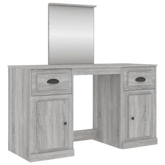 Berkfield Home Dressing Table with Mirror Grey Sonoma 130x50x132.5 cm