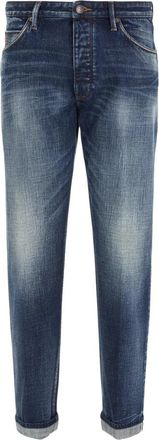 Emporio Armani Comfortabele en Moderne Low Rise Jeans - Heren - Regular Fit Jeans - Blauw - W33 - Denim - Jeans