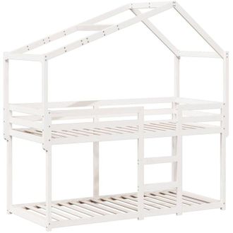 vidaXL Bunk Bed without Mattress White 90x190 cm Single Solid Wood Pine Vidaxl