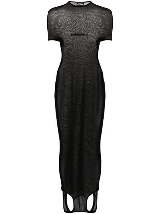 Jean Paul Gaultier x Shayne Oliver mesh maxi-jurk - Zwart