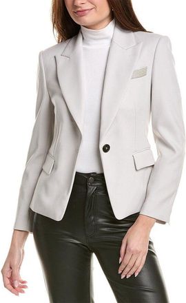 Brunello Cucinelli Milk White Tailored Blazer, Brand Size 46 (US Size 12)