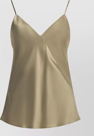 Max Mara v neck satin top spaghetti straps