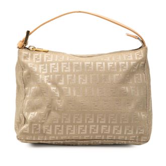 Fendi Pre-owned Womens Zucchino Canvas Handbag - Tan Textile - One Size