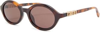 Gucci Round-frame Sunglasses - Brown Havana - One Size