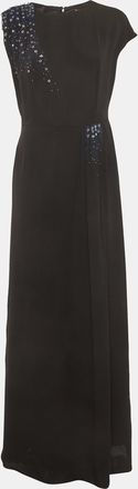 Lanvin Black Crepe Flared Maxi Dress