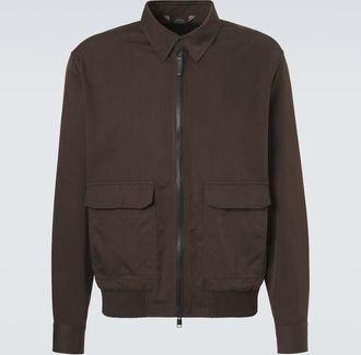 Brioni Chaqueta de seda con piel