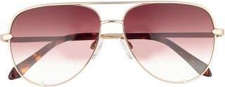 Quay High Key 60mm Aviator Sunglasses in Gold/Brown at Nordstrom Rack