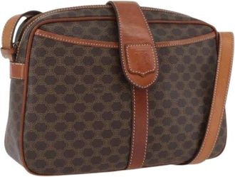 Celine Pre-owned Cross Body Bags, female, Brown, Size: ONE SIZE Pre-owned Vintage Canvas Shoulder Bag