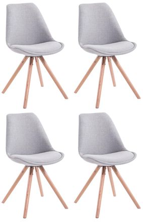 Clp Clp - Set De 4 Sillas De Comedor Toulouse En Tela Gris Natural