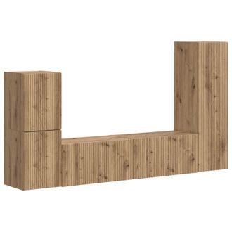 vidaXL Conjunto De Mueble De Tv 4 Pcs Roble Artesanal Vidaxl