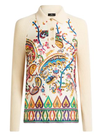 Etro paisley-motif polo top - Neutrals