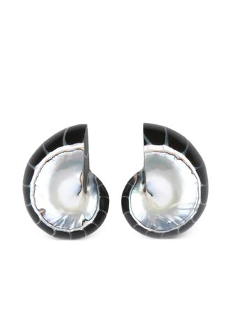 Julietta Nautilus shell earrings - Black