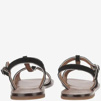 P&egrave;P&egrave; Leather Cage Sandals - Black