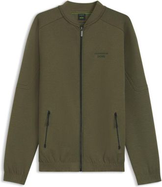 BOSS Porsche x zipper-up sweatshirt with embossed artwork
