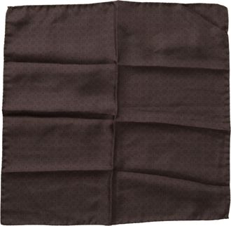 Dolce & Gabbana Bruine Geprinte Zijden Vierkante Zakdoek Sjaal
