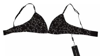 Dolce & Gabbana Star-Embroidered Cotton Bra Top - Black