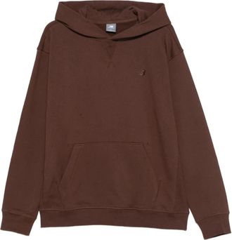 New Balance Athletics French Terry Hoodie - Heren - Hoodies - Bruin - S - Katoen - Hoodies & sweatvesten