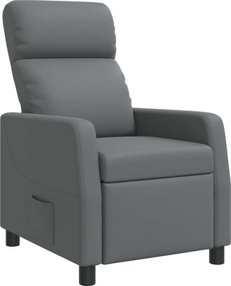 vidaXL Recliner Gris Cuero Sint&eacute;tico Vidaxl