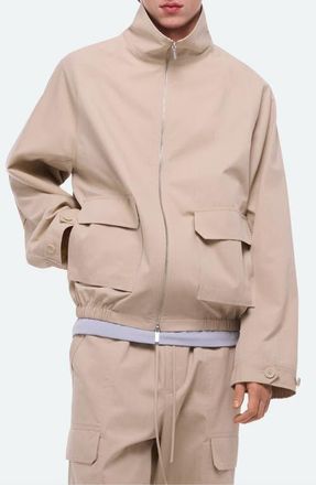 Helmut Lang Twill Crop Utility Jacket in Ice at Nordstrom, Size Large