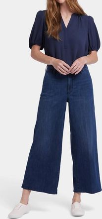 NYDJ Womens Mona Wide Leg Jeans In Ibiza Blues
