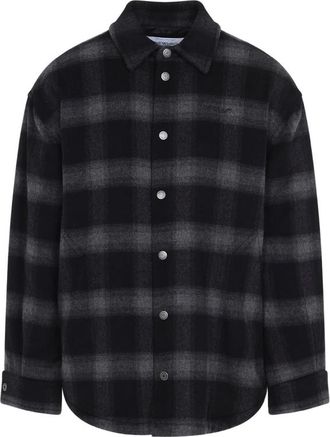 Off-white Check-pattern Wool Jacket
