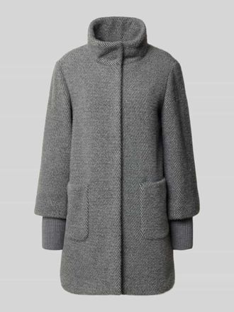 s.Oliver Black Label Regular Fit Teddy-Mantel mit Stehkragen in Anthrazit, Gr&ouml;&szlig;e 36