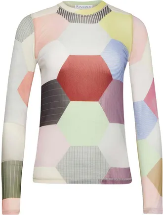 J.W.Anderson T-shirt con stampa patchwork - Bianco