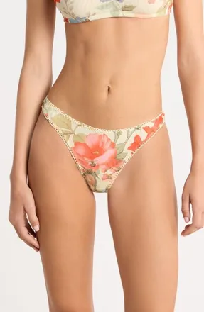 Kilo Brava Floral Lace Thong in Honeybee at Nordstrom, Size Xxx-Large