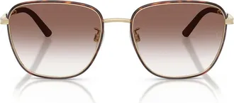 Oliver Peoples 57mm Roger Federer R-18 Square Sunglasses in Dark Mahogany /Brushed Gold at Nordstrom