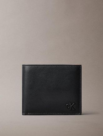 Calvin Klein Billetera Plegada De Ante Con Monograma Y Monedero