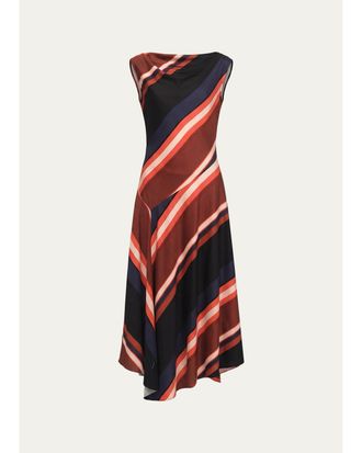 Diane Von F&uuml;rstenberg Cosette Striped Off-Shoulder Midi Dress