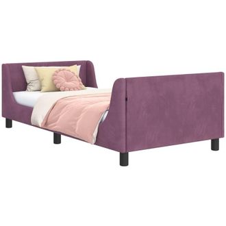 vidaXL Cama Para Ni&ntilde;os Con Cabecero Morado 80 X 200 Cm Terciopelo Vidaxl