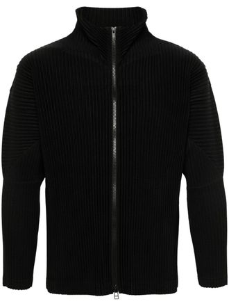 Homme Pliss&eacute; Issey Miyake pliss&eacute;-effect jacket - Black