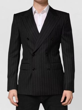 Dolce & Gabbana virgin wool striped double-breasted blazer