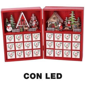 Vacchetti Vacchetti - Calendario Madera Led Rojo Cm36x6h24
