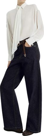 Brunello Cucinelli Loose Barrel Jeans - Navy