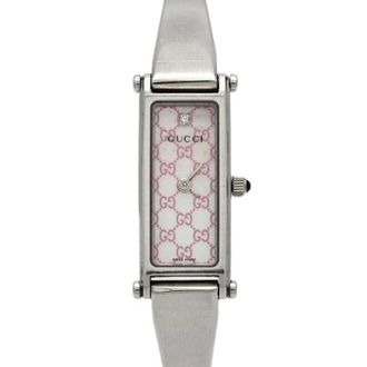 Gucci Pre-owned Watches, female, Pink, Size: ONE SIZE Pre-owned Stainless Steel Quartz