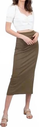 Free People Highlands Tube Midi Skirt In Army