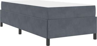 vidaXL Vidaxl - Estructura De Cama Gris Oscuro Y Blanco 100 X 200 Cm Terciopelo