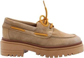 Catwalk Klassieke Leren Mocassin Schoenen - Dames - Bootschoenen - Beige - 37 EU - Schoenen