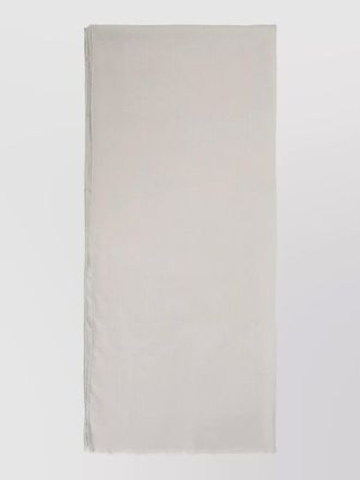 Max Mara wool silk jacquard logo fringed scarf